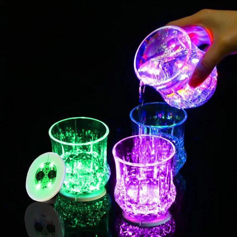 Glow In The Dark Party Glasses - LED Coasters Sticker Night Club Atmosphere