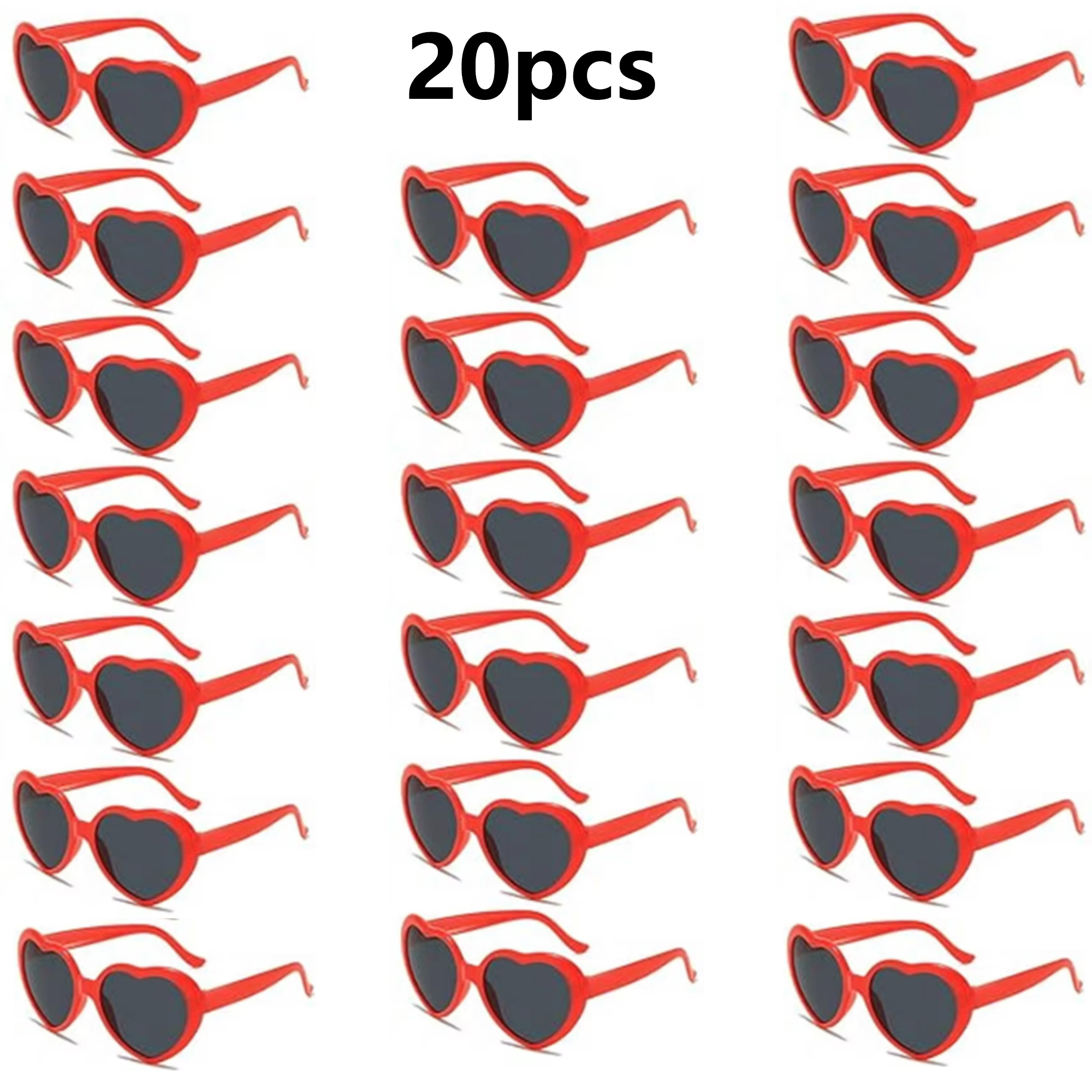 20 Pack Red Heart Sunglasses B - огляд і ціна Glow In The Dark Party Glasses