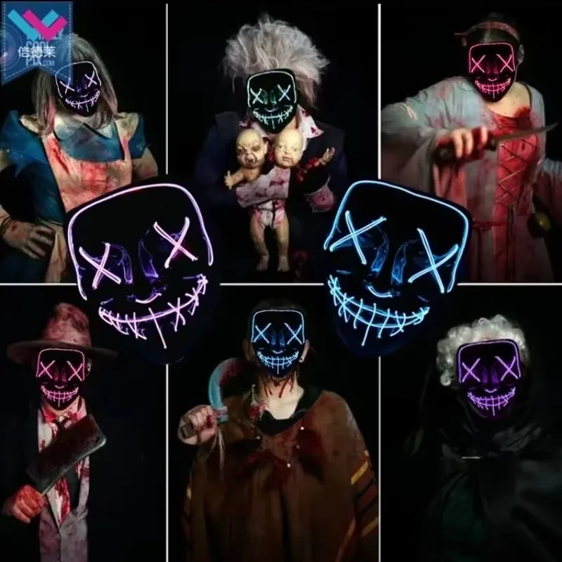 2026 Halloween Party Supplies  - огляд і ціна Led Purge Mask Halloween